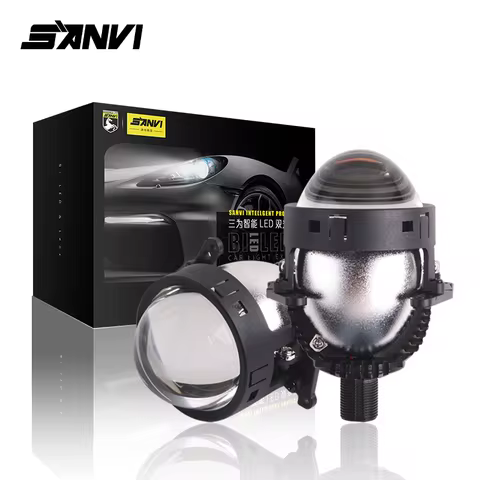 SANVI H9pro Bi Led Projector 3.0 with 12 pcs Led Chips for H7 LED H4 H1 9005 9006 Auto Lamps Hella 3