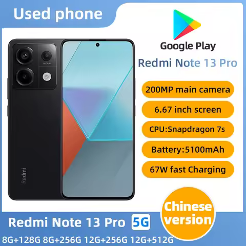Redmi Note 13 Pro 5G Smartphone 6.67 inch ROM 128GB 200MP Camera 5100mAh Battery used phone