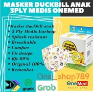 Masker duckbill Onemed 3ply anak 1box isi: 25 pcs