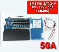 achun.vn - MẠCH BMS PIN SẮT 8S - 24V  XẢ 50A - CÂN BẰNG 36MA - SẠC & XẢ CÙNG CỔNG