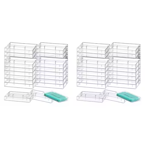 L60A 40Pack Audio Cassette Storage Cases - Clear Plastic Cassette Tape Cases -Audio Storage Solution