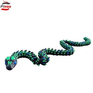 PINOU 3D Printed Snake, Simulated Eye Snake Baby 3D Printed Diceratops Snake, Movable Jointed Statue