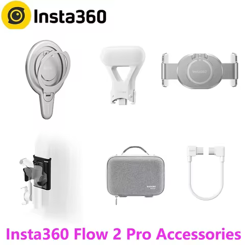 Insta360 Flow 2 Pro Original Accessories Magnetic Phone Mount Spotlight Back Pack Mount Carry Case P