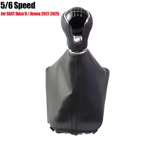 Car Gear Shift Knob with Leather Shifter Gaiter Boot Cover 6F0711113N for SEAT Ibiza V 6F / Arona KJ