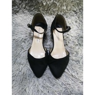 Ankle Strap Suede Heels