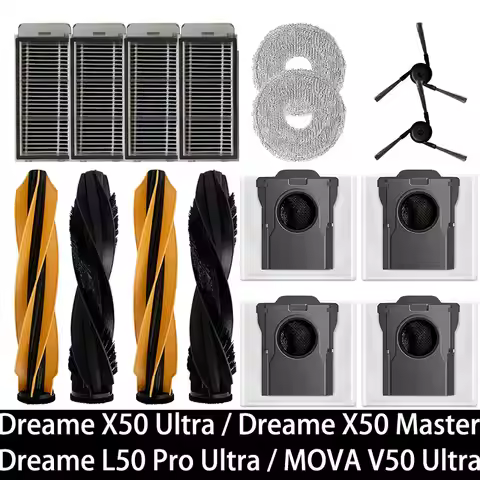 Dreame X50 Ultra / S40 Enhanced / L50 Pro Ultra Edition Vacuum Parts Main Roller Side Brush Hepa Fil