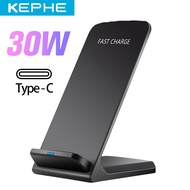 [HOT] KEPHE 30W QI ที่ชาร์จแบบไร้สาย Quick Charge 3.0 Fast ตัวชาร์จไฟสำหรับ iPhone 8 10 XR Samsung S10 S9 S8 2-Coils Stand 5V/2A &amp; 9V/1.67A