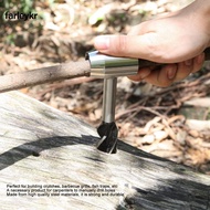 FARL Bushcraft Hand Auger, Black Leather Sheath Manual Auger, Tools Durable Hand Auger Wrench Homest