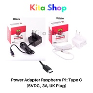Raspberry Pi 4 Power Adapter (5VDC, 3A, Type C, UK Plug)