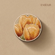 EMJOUR Double-Sided Embroidery Charm-Tulip | Plant Flowers Souvenirs Gifts Key Rings Bag Accessories