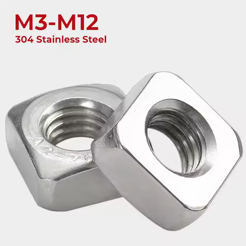 M3 M4 M5 M6 M8 M10 M12 304 Stainless Steel Square Nuts Stainless Steel Square Nut