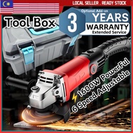 MtPro Small Waist 1600W Adjustable 6 Speed Angle Grinder Machine Angular Power Tool Grinding Cutting