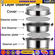☏ ⊕ ◩ Original 3 Layers Steamer for Puto 3 Layer Siomai Steamer Stainless Cookware Multifunctional