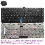 Toshiba Dynabook RZ73 RZ83 RZ83/CB R73/A R73/B/D R30-C R734/K Japanese Layout Laptop Keyboard