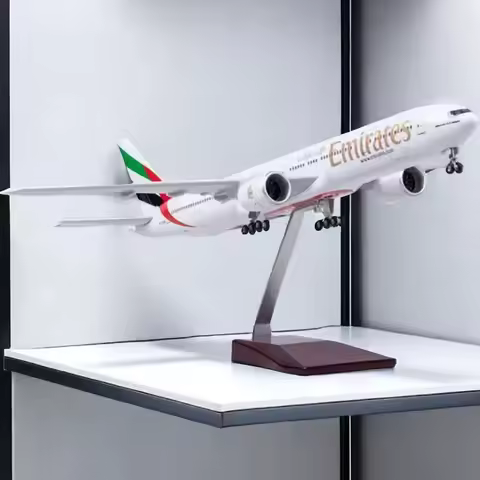 New 1/160 Scale Diecast Model B777 Emirates Airways Boeing 777 Resin Airplane With Light Airline Col