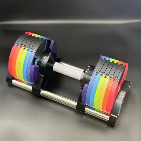 Multi-Color Adjustable Dumbbell Set, 2KG(5LB) or 4KG(9LB) Increment, Up to 50KG(110LB), Fast Adjusta