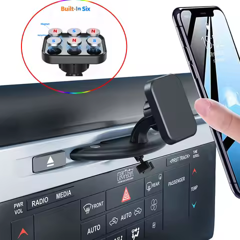 Magnetic Car Mount for CD Player Slot - Strong 6-Piece Magnet Phone Holder for iPhone Samsung - Car 
