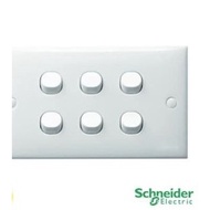 TOMBOL 6 Button Switch 6 Gang CLASSIC ET36_1_2AR_WE_G3 1 Way / ET36_2_3A_WE_G12 2 Way Schneider Clip