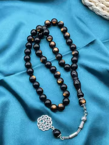 New Muslim prayer beads - 10 cents - 45 cat-eye acrylic string beads - for daily prayers and worship