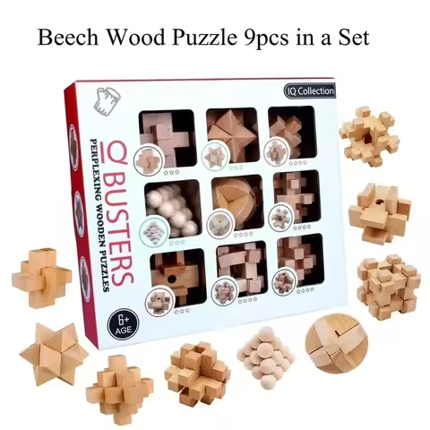 9-piece Set of Intelligence Unlocking Children's and Students' Educational Toys Luban Lock Disassemb