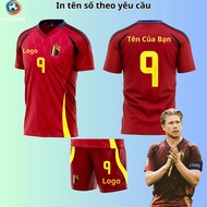 (Sesame elastic fabric) Belgium red home football shirt 2024/2025, football shirt with name and numb