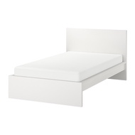 MALM 單人加大床框 高床頭板, 白色/lönset, 120x200 公分