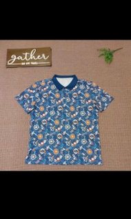 3GUN 宜而爽 YOURSUN 型男 專利機能吸濕排汗 海軍船錨印花 藍色 短袖POLO 男Polo衫 M 9成新