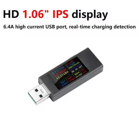 KWS-MX23 USB Tester High Definition 1.06 inch IPS Display Voltage Current Power Meter Voltmeter Amme