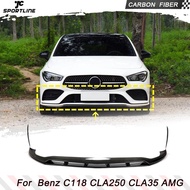 JC Car Front Bumper Lips Splitters For Mercedes-Benz GLA Class C118 CLA250 CLA35AMG 2020-2023 Carbon Fiber  Car Body Kit