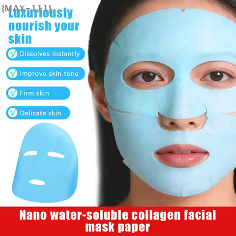 【F2-MAX111】Collagen Soluble Facial Mask Film Paper - Face Cheek Forehead Patches Tightening Skin Car