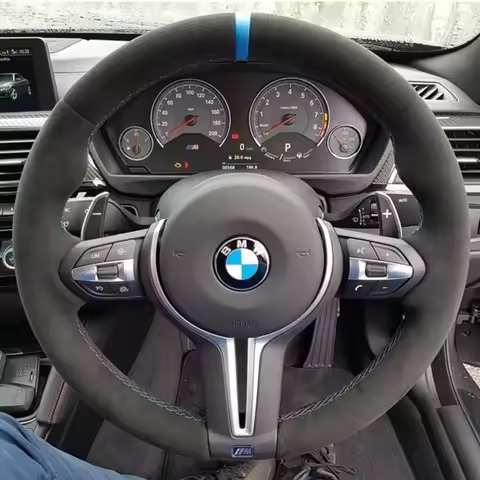 Customized Suede Leather Car Steering Wheel Cover For F87 M2 F80 M3 F82 M4 2 M5 F12 F13 M6 F85 X5 M 