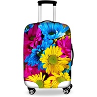 Colorful Sunflower Travel Luggage Cover Spandex Elastic Suitcase Protector for 18-21 Inch Luggage