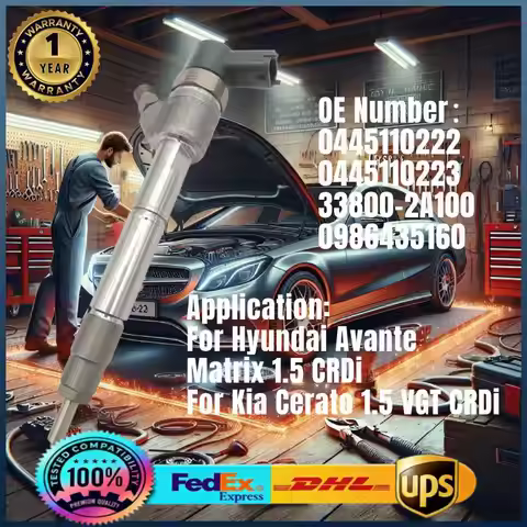 0445110222 0445110223 33800-2A100 0986435160 Fuel Injector for Hyundai Avante Matrix Kia Cerato 1.5 
