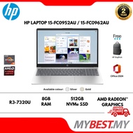 HP Laptop 15-FC0952AU / 15-FC0962AU ( AMD Ryzen 3-7320U / 8GB D5 / 512GB PCIe / AMD Radeon Graphics 