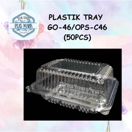 GO-46 (OPS-C46) - Bakery Disposable Plastic Clear / Bekas Kuih Plastik / Plastic Tray With Lock