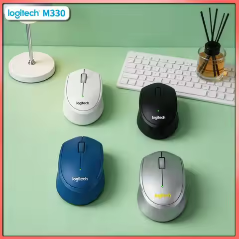 Logitech M330 Wireless Mouse 2.4GHz Silent Clicks Ergonomic Design Medium Frame for PC Mac Laptop Ho