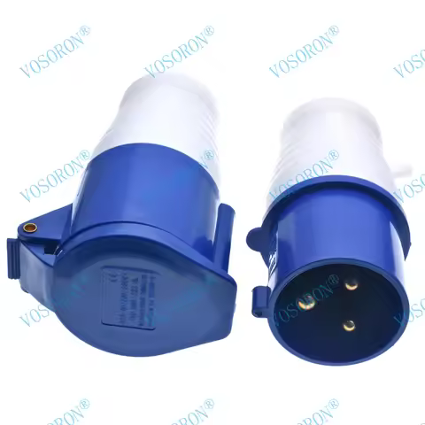 32Amp 3 Pin Industrial Plug or Socket 220-250V Weatherproof IP44 2P
