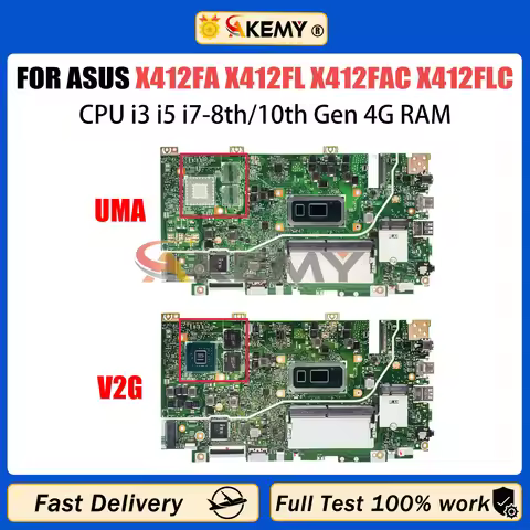 AKEMY X412F Mainboard For ASUS X412FA X412FL X412FAC X412FLC X412FJ A412F F412F Laptop Motherboard I