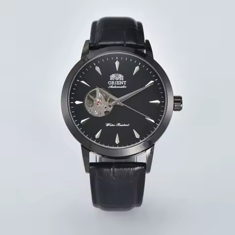 ORIENT Sports Automatic Mechanical Unisex Watch Full Function World Time Leather Strap Skeletonized 