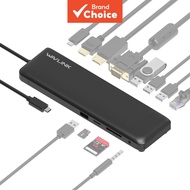Wavlink 12-in-1 Multiport Dock 4K HDMI/DP/VGA 85W PD RJ45 SD Reader for Windows/Mac Stesen Dok Berbi