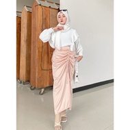 Women's DRAWN SKIRTS / CASUAL DRAWN SKIRTS / SATIN DRAWN SKIRTS / WOMEN'S BOTTOM / MUSLIMAH FASHION 