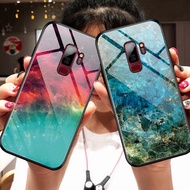 Samsung Galaxy S9 Plus S9+ Case Emerald Marble Soft TPU Edge Tempered Glass Phone Case Back Cover