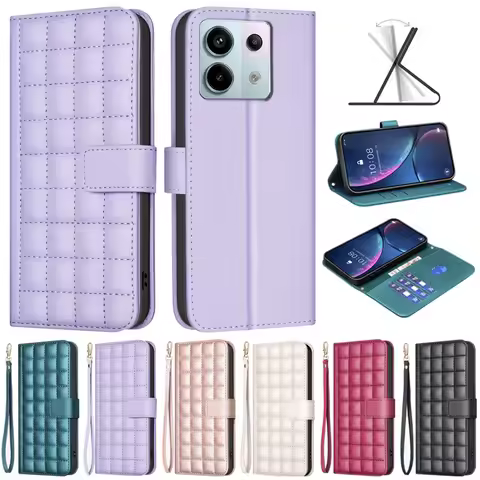 Chocolate Block Wallet Phone Case For Coque Xiaomi Redmi Note 13 12 11 10 9 Pro 13Pro Plus 12S 11S 1