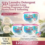 【SG STOCK】5-in-1 Laundry Capsule Detergent Anti-Bacterial Floral Scent Laundry Pod Capsule Laundry A