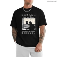Y2K Style Funny Cat Cotton T-Shirt With Text 'I Don't Think So I'm Not A 'Unisex Harajuku Style. Hig