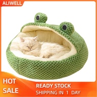 aliwell Luqeeg Green Cat Bed Semi Enclosed Pet House Cave with Washable Non Slip Waterproofing Botto
