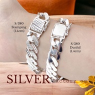 💥PROMO💥 #S380 - 1.4cm Silver 925 Bangle - Gelang Tangan Perak 925 ( 100% Original Silver) Men Bracelet Dunhill/Stampling