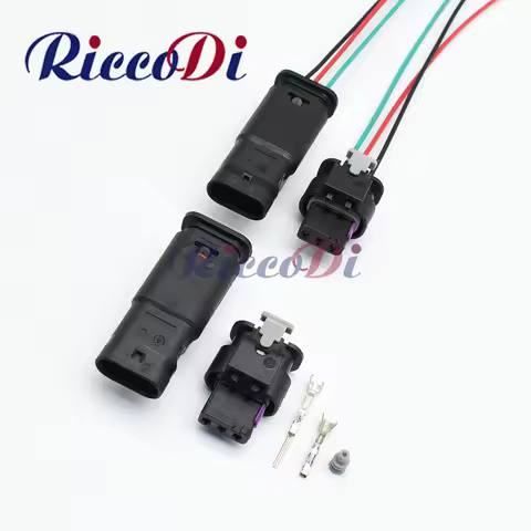 1 Set 3 Pin AMP Electronic Automotive Waterproof Connector 1718653-1 For VW Audi 4F0973703A /4F09737