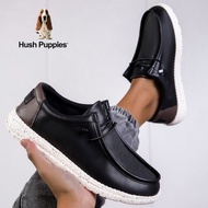 Hush Puppies Shoes Men ModelsWATHERSMART HP IHDBB0109 -Black Waterproof Leather Loafers Men Shoes Casual Shoes Slip on Pilus Size EU39-48