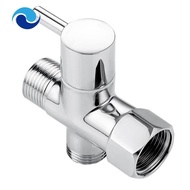 Bidet T Adapter Brass T Adapter with Shut-Off Valve 3-Way Tee Connector 7/8In X 7/8In X G1/2 for Toilet Bidet Sprayer